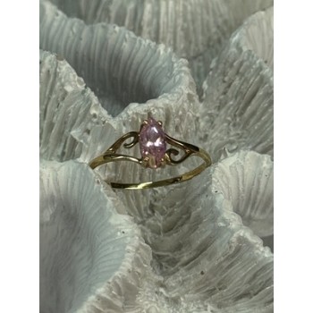 10K YELLOW GOLD MORGANITE RING SIZE 7.5