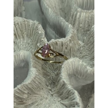 10K YELLOW GOLD MORGANITE RING SIZE 7.5