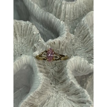 10K YELLOW GOLD MORGANITE RING SIZE 7.5
