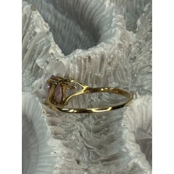 10K YELLOW GOLD MORGANITE RING SIZE 7.5
