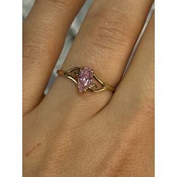 10K YELLOW GOLD MORGANITE RING SIZE 7.5