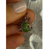 925 Sterling Silver Jade Dragon Pendant Length 0.80 Inch