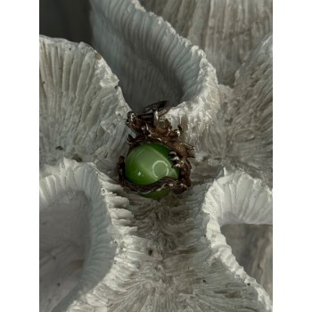 925 Sterling Silver Jade Dragon Pendant Length 0.80 Inch