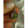 925 Sterling Silver Jade Dragon Pendant Length 0.80 Inch