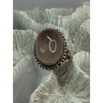 BEAUTIFUL VINTAGE 925 STERLING SILVER MORGANITE RING SIZE 5.5