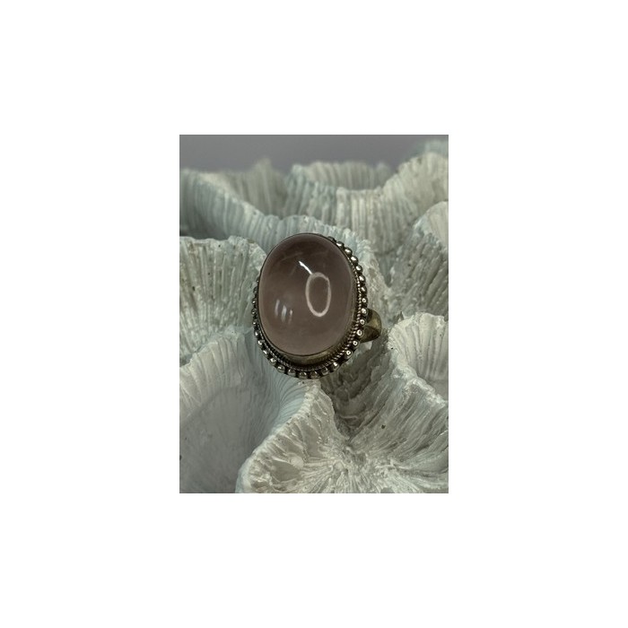 BEAUTIFUL VINTAGE 925 STERLING SILVER MORGANITE RING SIZE 5.5