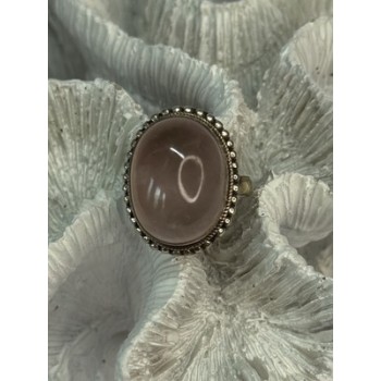 BEAUTIFUL VINTAGE 925 STERLING SILVER MORGANITE RING SIZE 5.5