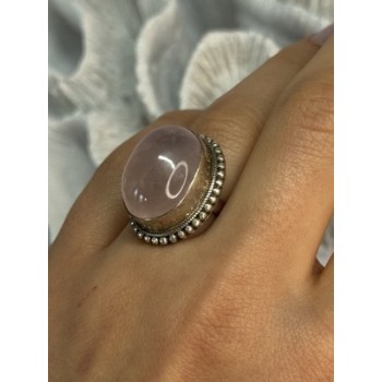 BEAUTIFUL VINTAGE 925 STERLING SILVER MORGANITE RING SIZE 5.5