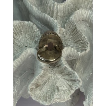 BEAUTIFUL VINTAGE 925 STERLING SILVER MORGANITE RING SIZE 5.5