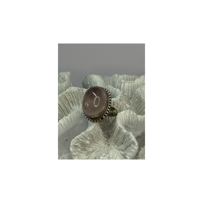 BEAUTIFUL VINTAGE 925 STERLING SILVER MORGANITE RING SIZE 5.5