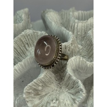 BEAUTIFUL VINTAGE 925 STERLING SILVER MORGANITE RING SIZE 5.5