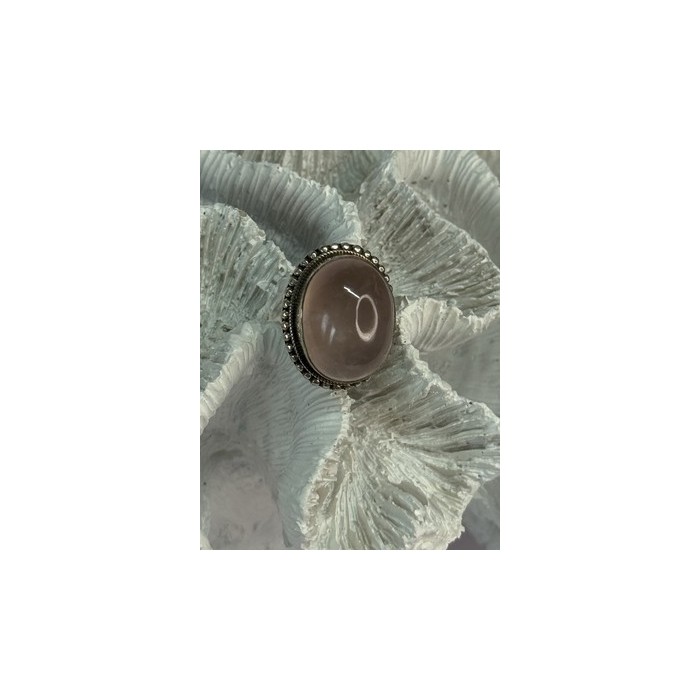 BEAUTIFUL VINTAGE 925 STERLING SILVER MORGANITE RING SIZE 5.5