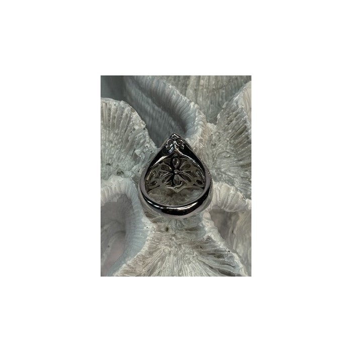 SHINY 925 STERLING SILVER CZ RING SIZE 6