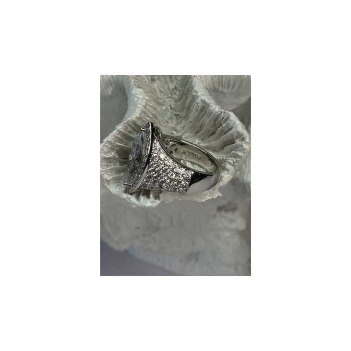 SHINY 925 STERLING SILVER CZ RING SIZE 6