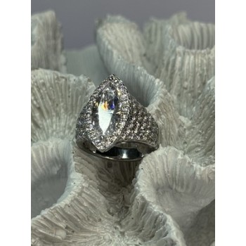 SHINY 925 STERLING SILVER CZ RING SIZE 6