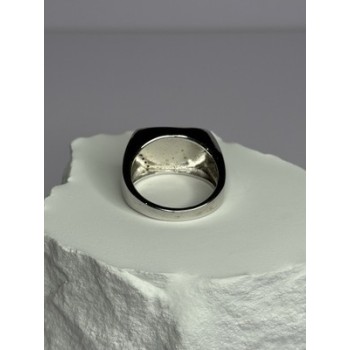 925 Sterling Silver Black Enamel & CZ Men's Ring Size 11