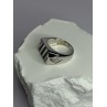 925 Sterling Silver Black Enamel & CZ Men's Ring Size 11