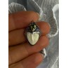 925 Sterling Silver Goddess Face Carved Peridot Pendant Length 1 Inch