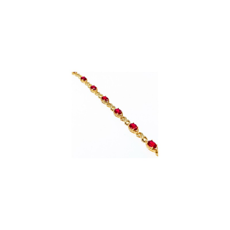 925 STERLING SILVER GOLD PLATED RUBY BRACELET