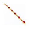 925 STERLING SILVER GOLD PLATED RUBY BRACELET