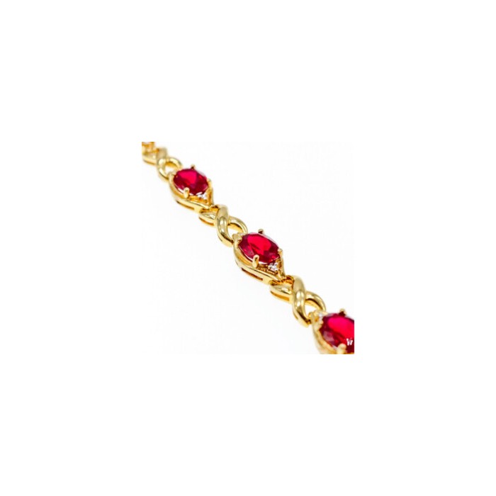 925 STERLING SILVER GOLD PLATED RUBY BRACELET