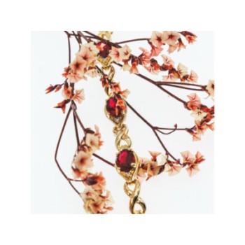925 STERLING SILVER GOLD PLATED RUBY BRACELET
