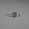 925 Sterling Silver Amethyst & CZ Ring Size 7