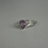 925 Sterling Silver Amethyst & CZ Ring Size 7