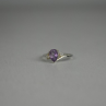 925 Sterling Silver Amethyst & CZ Ring Size 7
