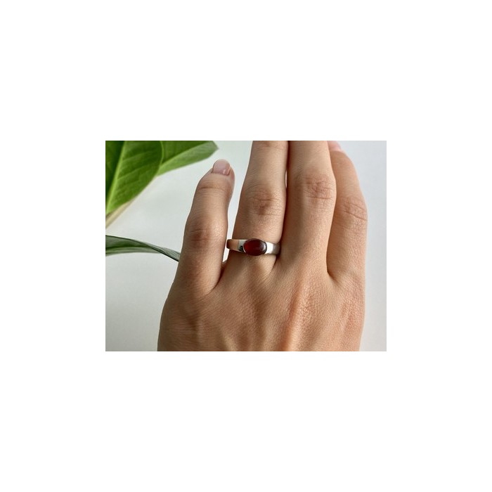 Vintage 925 Sterling Silver Agate Ring Size 7.25