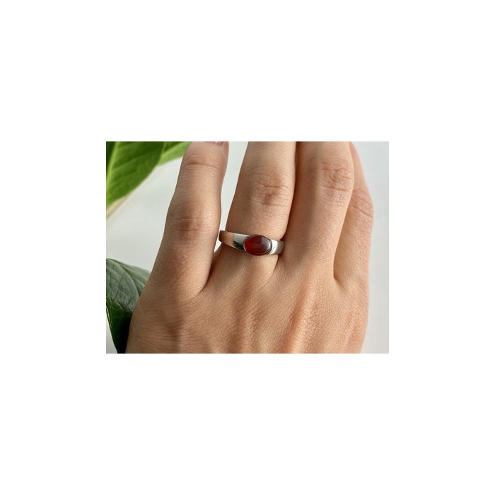 Vintage 925 Sterling Silver Agate Ring Size 7.25