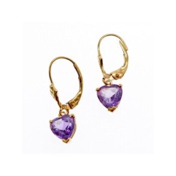 14K YELLOW GOLD AMETHYST EARRINGS