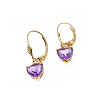 14K YELLOW GOLD AMETHYST EARRINGS