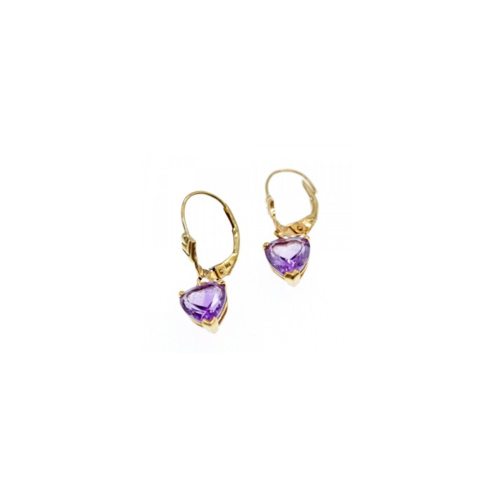 14K YELLOW GOLD AMETHYST EARRINGS