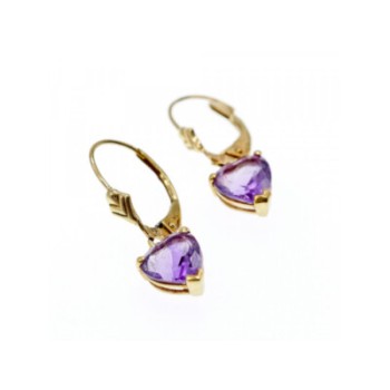 14K YELLOW GOLD AMETHYST EARRINGS