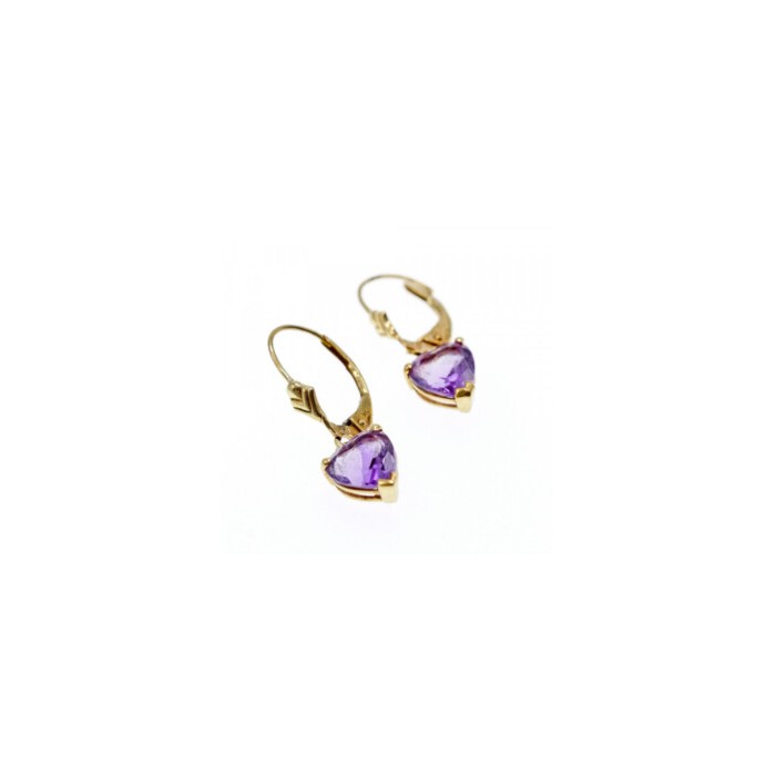 14K YELLOW GOLD AMETHYST EARRINGS