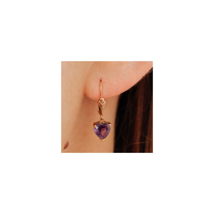 14K YELLOW GOLD AMETHYST EARRINGS