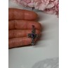 925 Sterling Silver Amethyst & Marcasite Cross Length 1.3 In