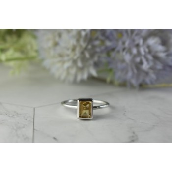 925 Sterling Silver Citrine Ring Size 7.5