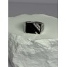 925 Sterling Silver Black Enamel & CZ Men's Ring Size 11