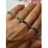 925 STERLING SILVER AMETHYST TOPAZ GARNET CITRINE PERIDOT BRACELET LENGTH 7.5