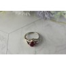 925 Sterling Silver Pink Topaz & Diamonds Ring Size 6