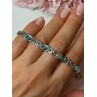 925 STERLING SILVER BRACELET AQUAMARINE LENGTH 7.5 in
