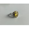 925 Sterling Silver Yellow & Purple CZ Ring Size 7