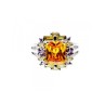 925 Sterling Silver Yellow & Purple CZ Ring Size 7