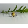 925 Sterling Silver Yellow & Purple CZ Ring Size 7