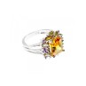 925 Sterling Silver Yellow & Purple CZ Ring Size 7
