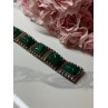 VINTAGE 925 STERLING SILVER GREEN JADE BRACELET LENGTH 7 in