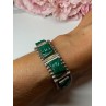 VINTAGE 925 STERLING SILVER GREEN JADE BRACELET LENGTH 7 in