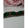 VINTAGE 925 STERLING SILVER GREEN JADE BRACELET LENGTH 7 in